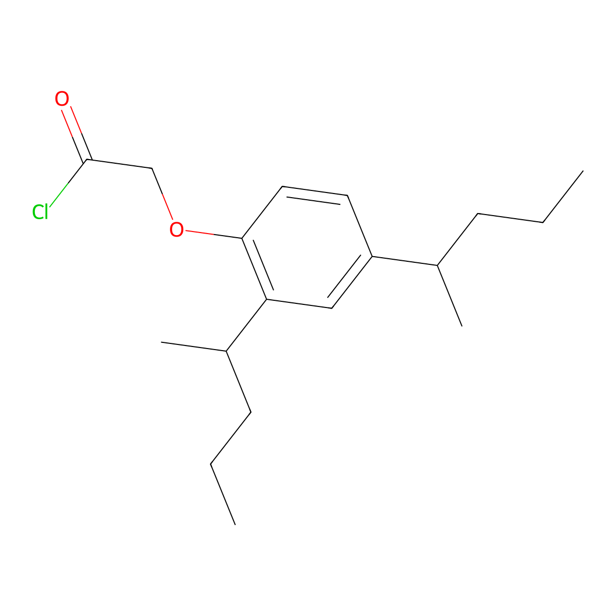 (2,4-Di(pentan-2-yl)phenoxy)acetyl chloride molecular structure, CAS 63990-57-8