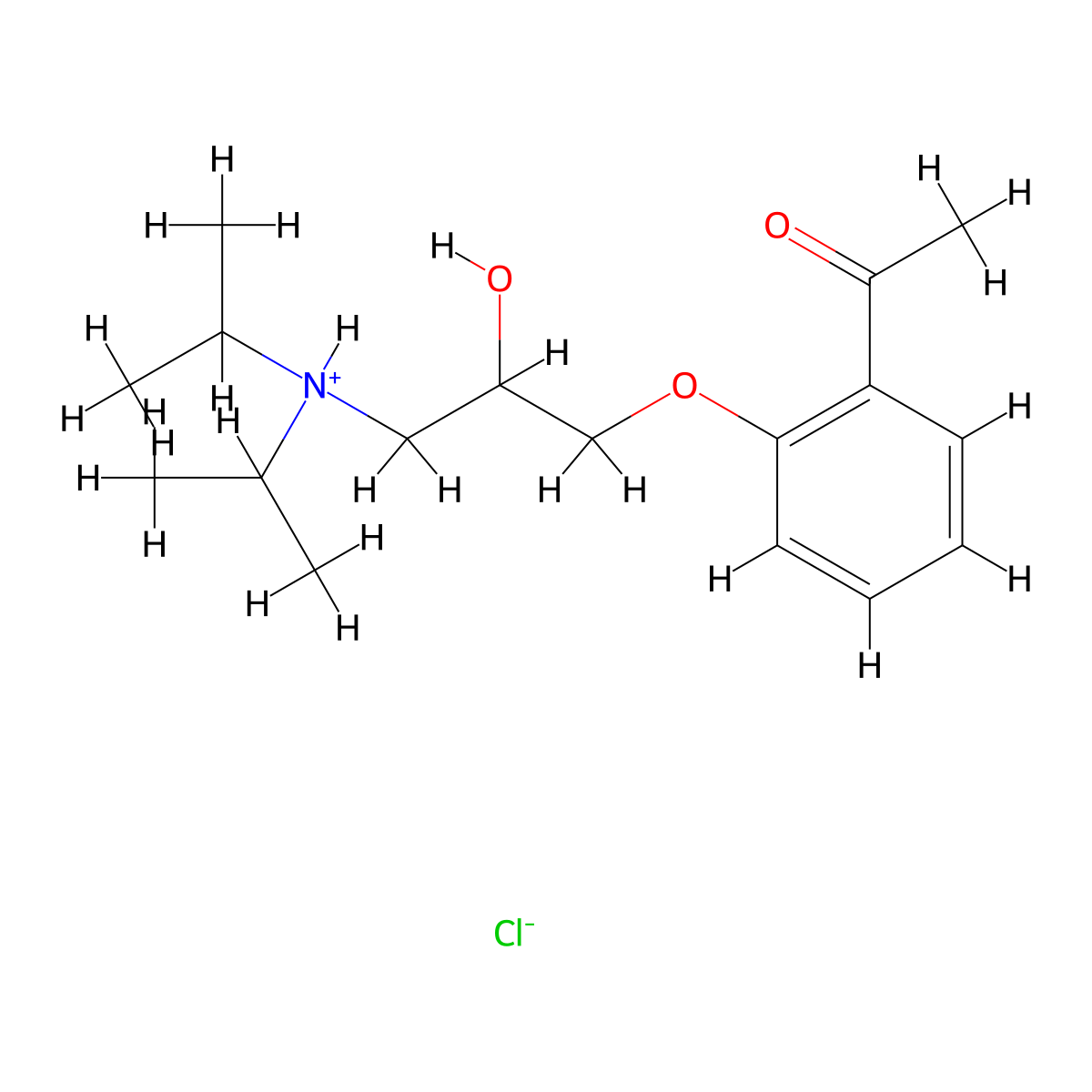 Acetophenone, 2'-((3-diisopropylamino-2-hydroxy)propoxy)-, hydrochloride molecular structure, CAS 63990-69-2