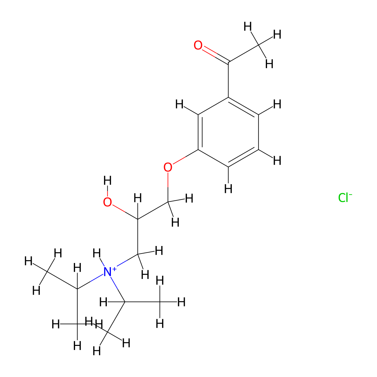 Acetophenone, 3'-((3-diisopropylamino-2-hydroxy)propoxy)-, hydrochloride molecular structure, CAS 63990-70-5