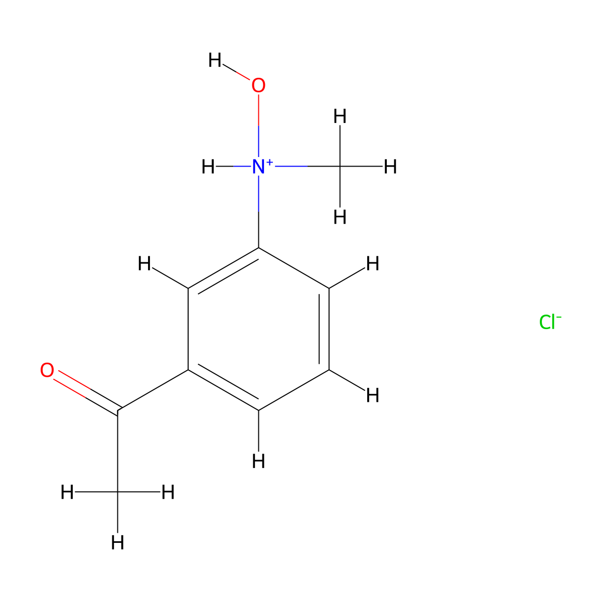Acetophenone, m-hydroxymethylamino-, hydrochloride molecular structure, CAS 63990-79-4