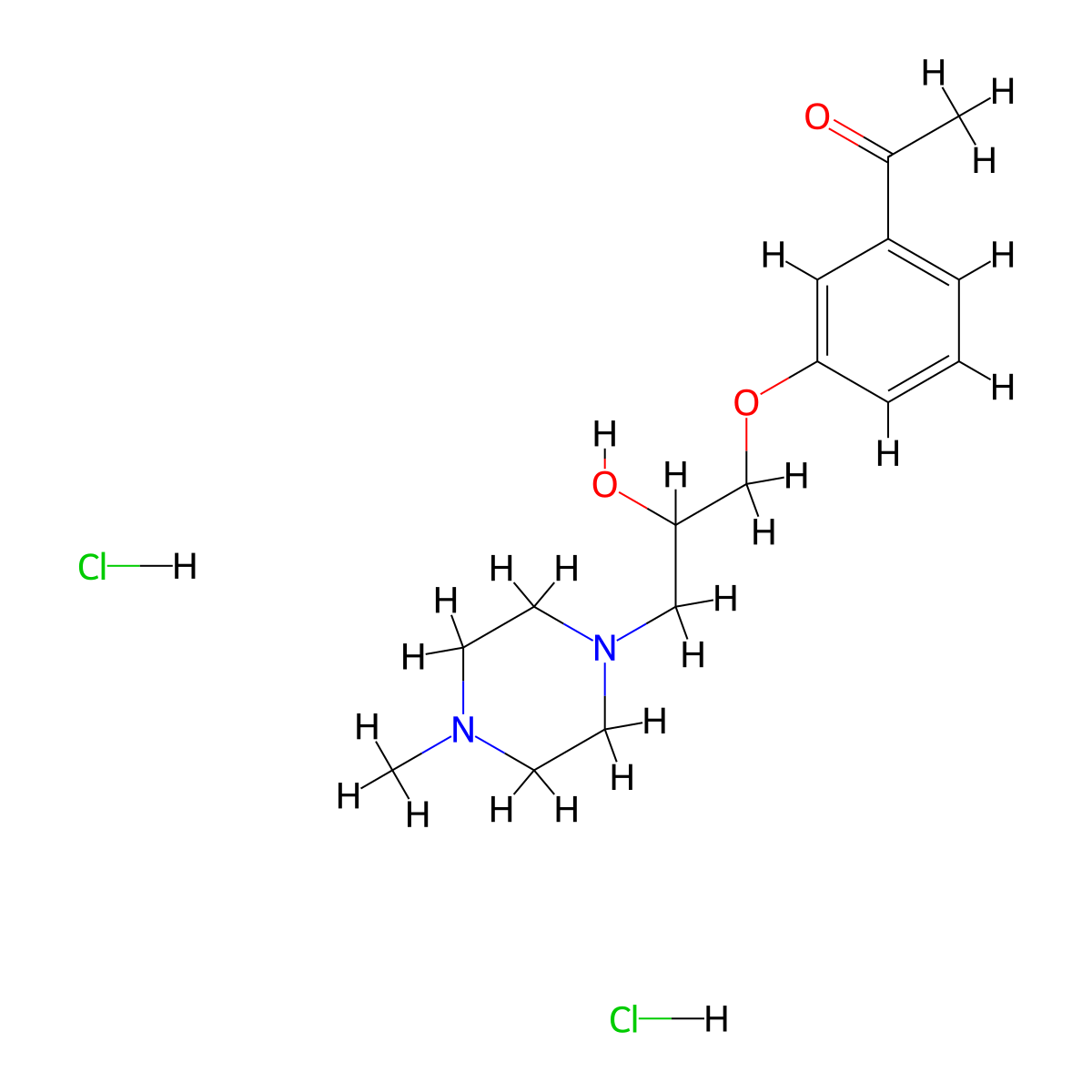 Acetophenone, 3'-((2-hydroxy-3-(4-methylpiperazinyl))propoxy)-, dihydrochloride molecular structure, CAS 63990-81-8
