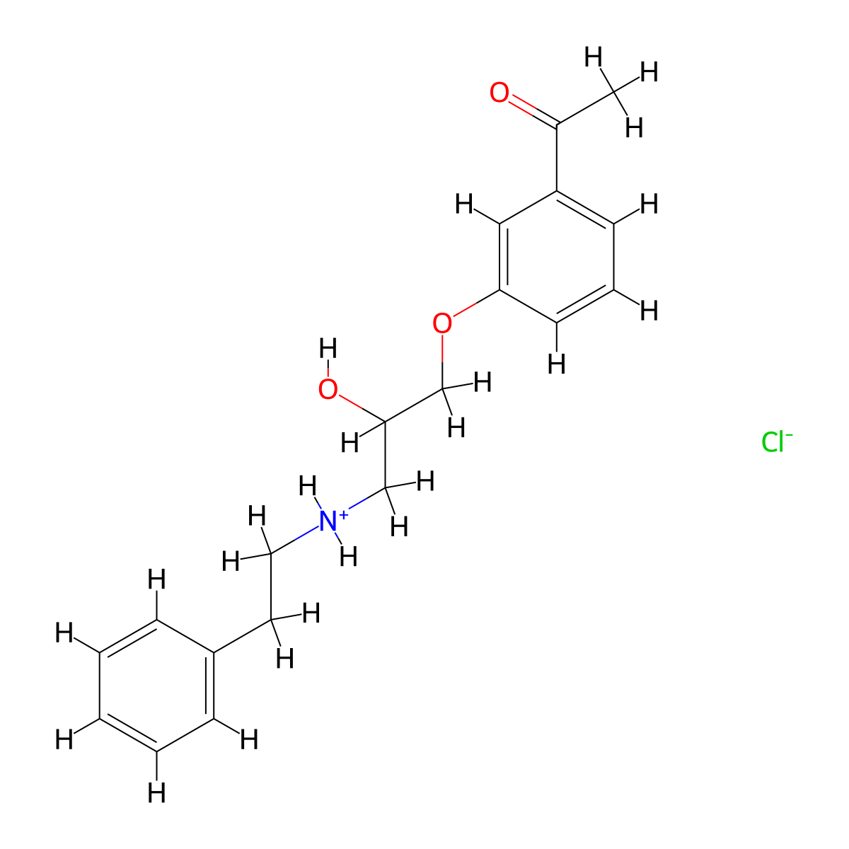 Acetophenone, 3'-((2-hydroxy-3-phenethylamino)propoxy)-, hydrochloride molecular structure, CAS 63990-83-0