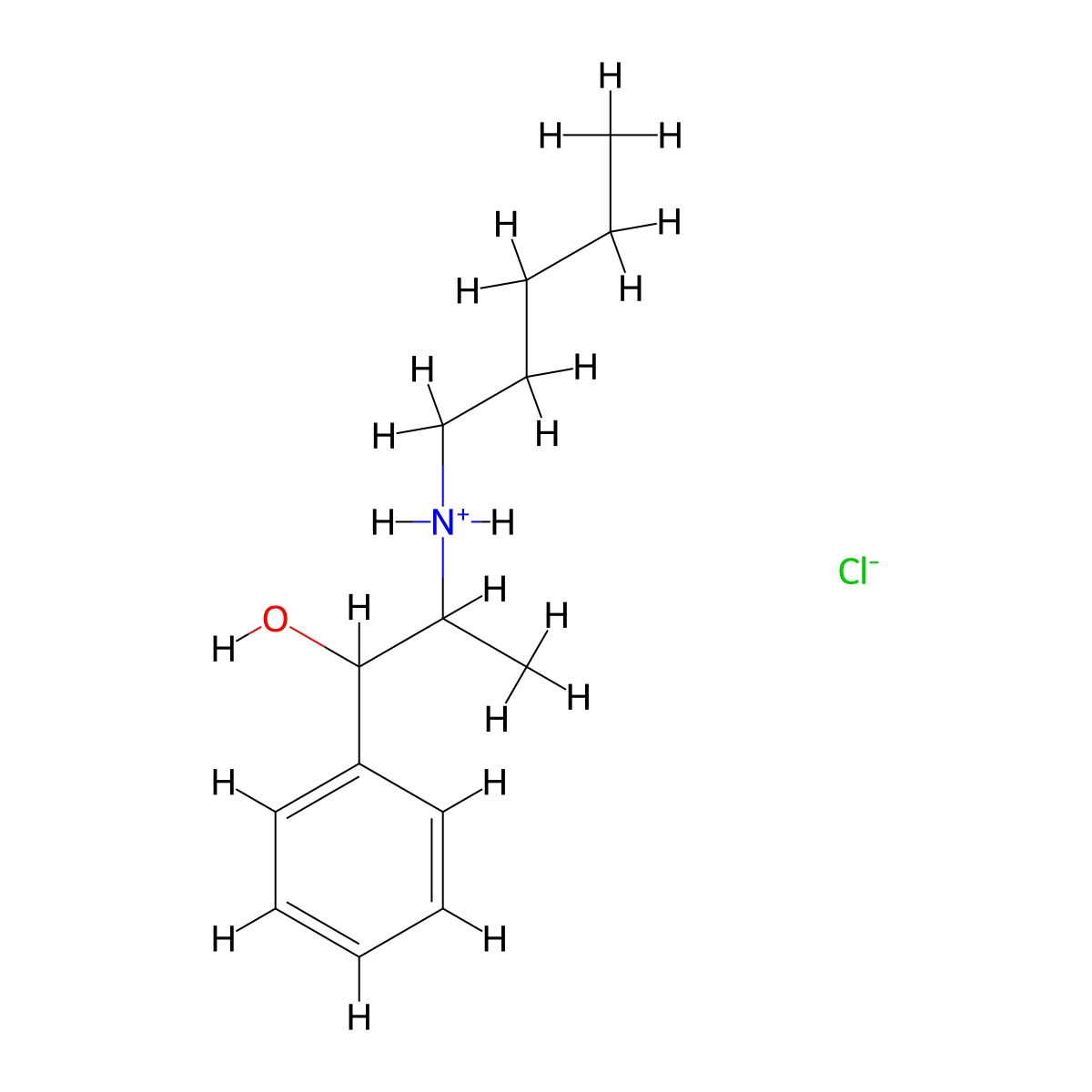 2-(Pentylamino)-1-phenylpropan-1-ol--hydrogen chloride (1/1) molecular structure, CAS 63990-97-6