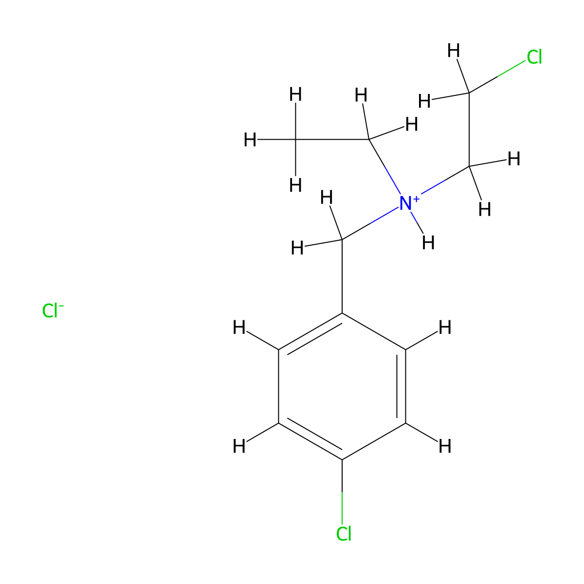 Benzylamine, p-chloro-N-(2-chloroethyl)-N-ethyl-, hydrochloride molecular structure, CAS 63991-05-9