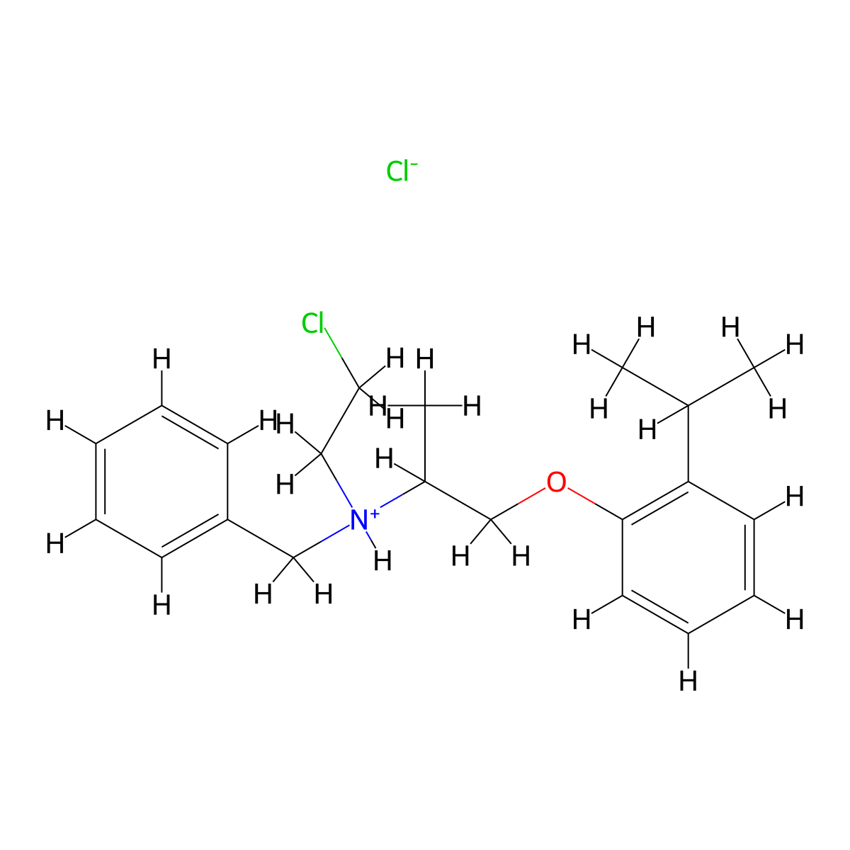 Benzylamine, N-(2-chloroethyl)-N-(o-cumenyloxyisopropyl)-, hydrochloride molecular structure, CAS 63991-06-0