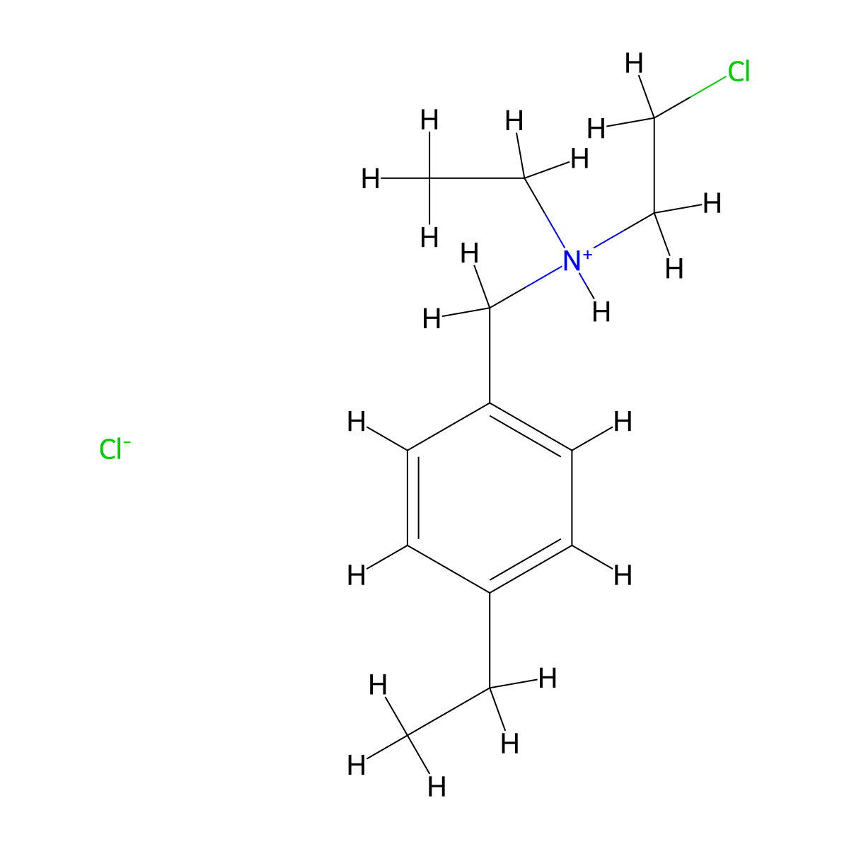 Benzylamine, N-(2-chloroethyl)-N,p-diethyl-, hydrochloride molecular structure, CAS 63991-07-1