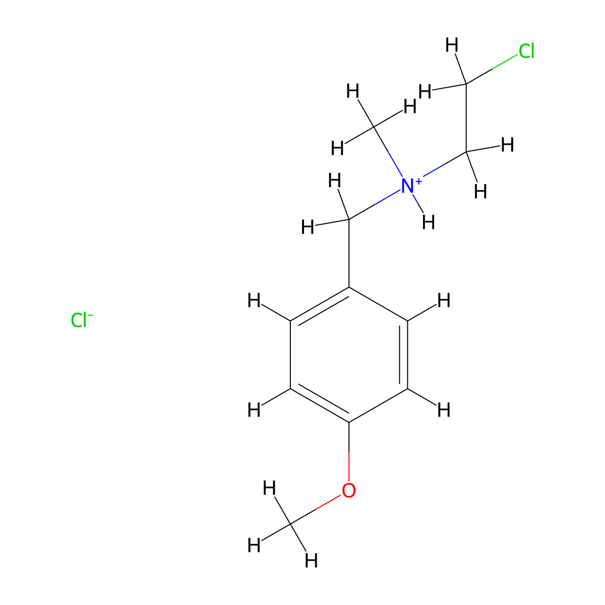Benzylamine, N-(2-chloroethyl)-p-methoxy-N-methyl-, hydrochloride molecular structure, CAS 63991-09-3