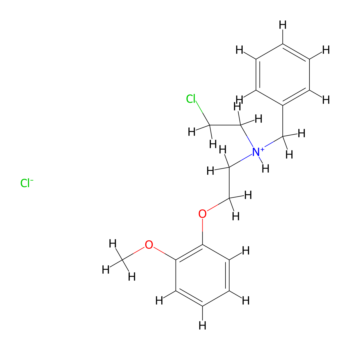 Benzylamine, N-(2-chloroethyl)-N-(2-methoxyphenoxyethyl)-, hydrochloride molecular structure, CAS 63991-10-6