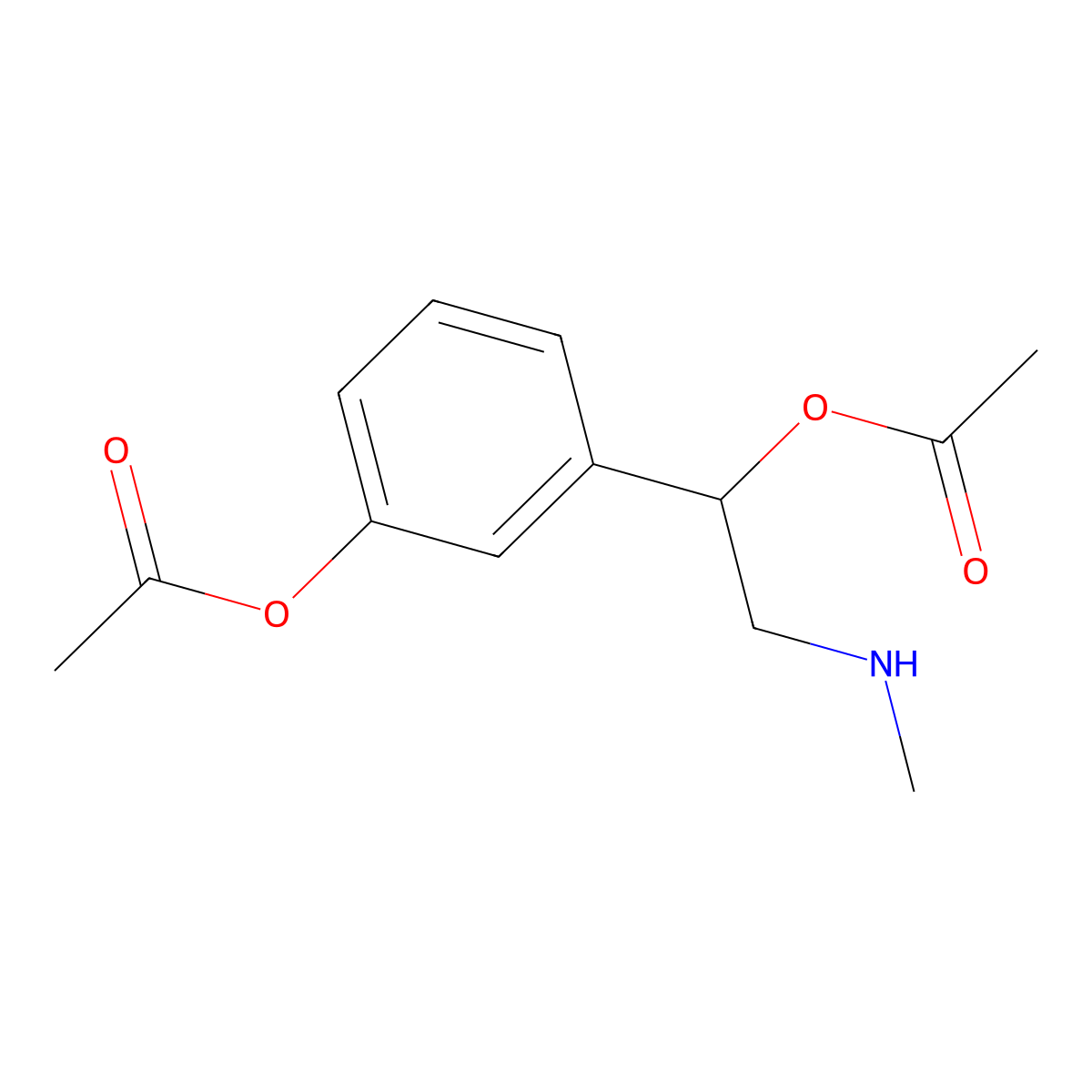 BENZYL ALCOHOL, m-HYDROXY-alpha-((METHYLAMINO)METHYL)-, DIACETATE molecular structure, CAS 63991-22-0