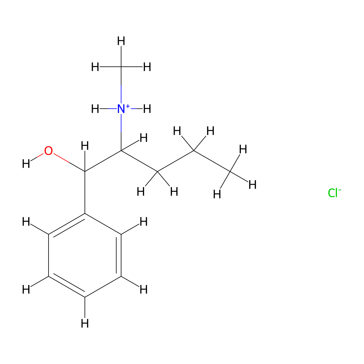2-(Methylamino)-1-phenylpentan-1-ol--hydrogen chloride (1/1) molecular structure, CAS 63991-25-3