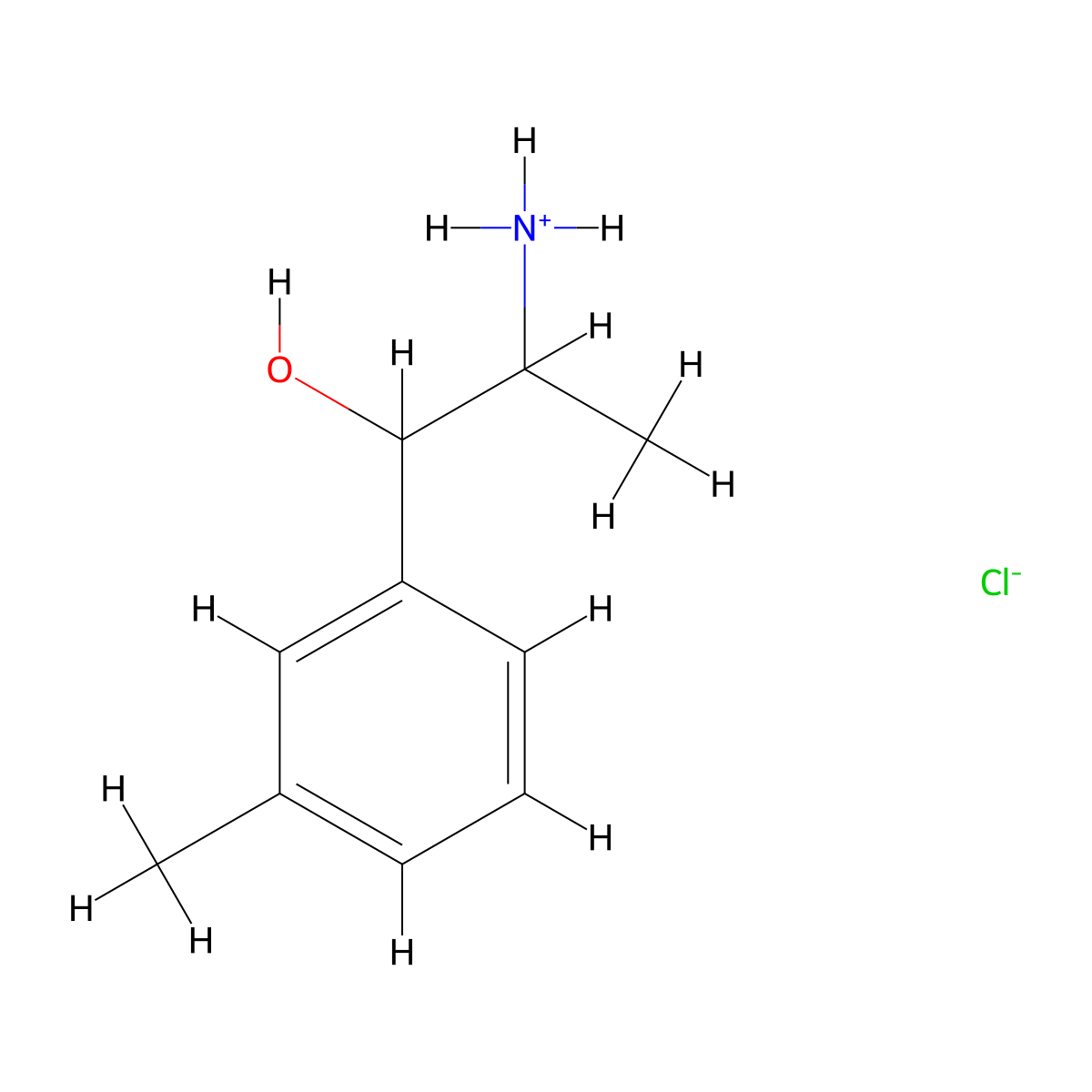 Benzyl alcohol, m-methyl-alpha-(1-aminoethyl)-, hydrochloride molecular structure, CAS 63991-27-5