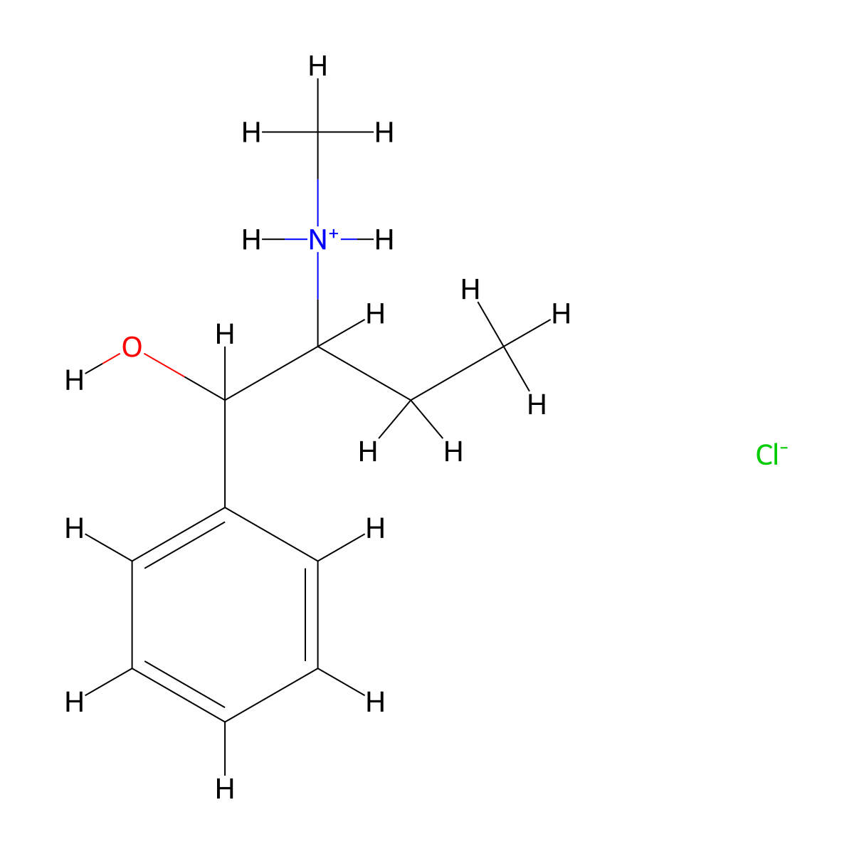 2-(Methylamino)-1-phenylbutan-1-ol--hydrogen chloride (1/1) molecular structure, CAS 63991-28-6