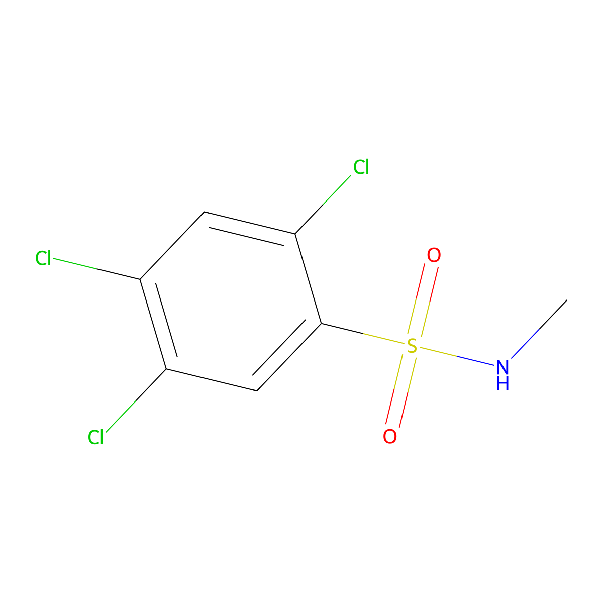 Benzenesulfonamide, N-methyl-2,4,5-trichloro- molecular structure, CAS 63991-43-5