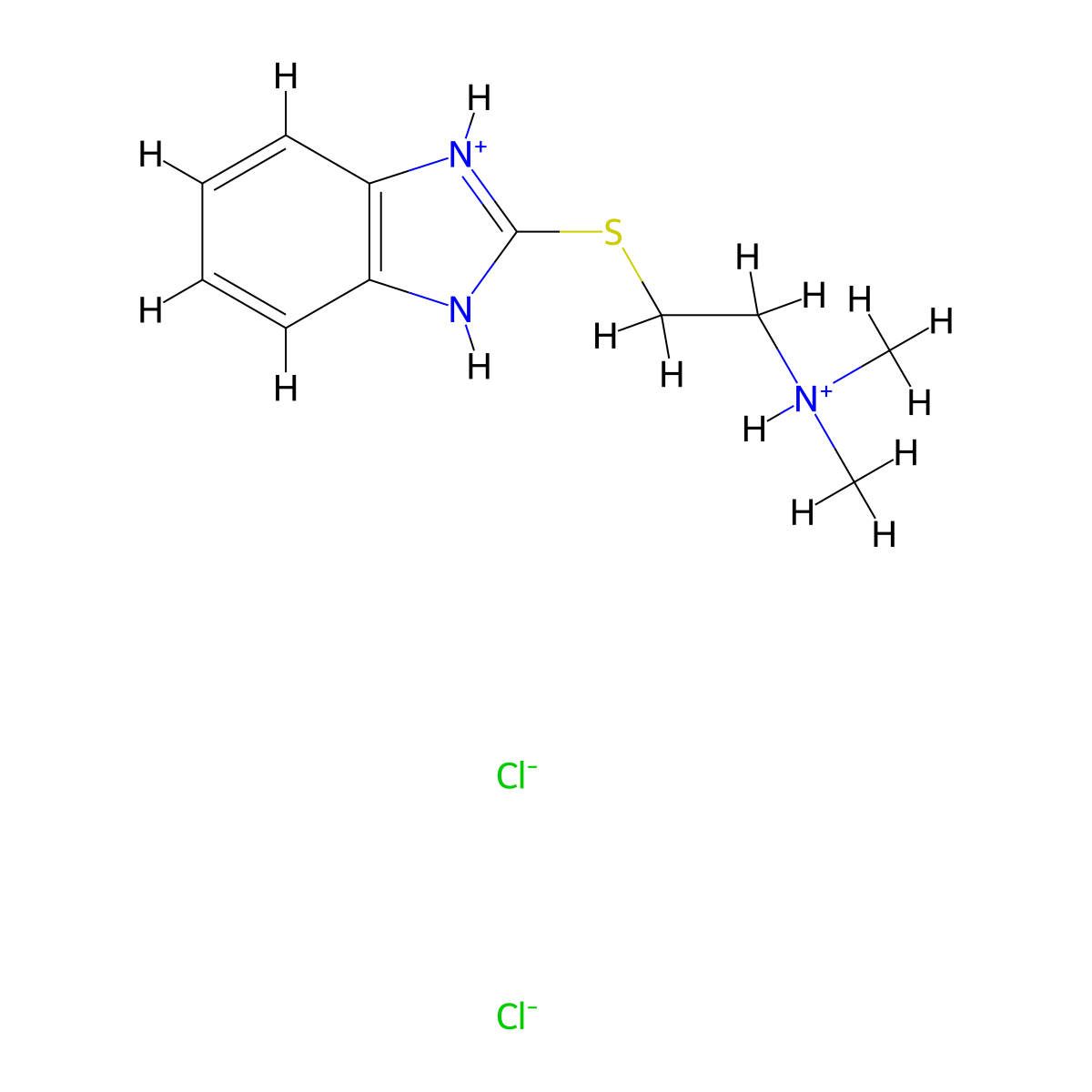 Benzimidazole, 2-(2-(dimethylamino)ethylthio)-, dihydrochloride molecular structure, CAS 63991-50-4