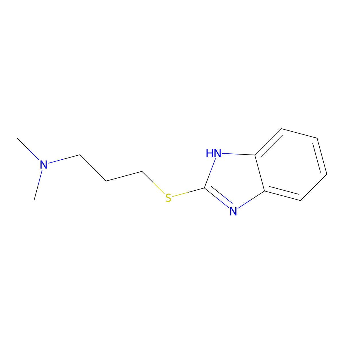 Benzimidazole, 2-(3-(dimethylamino)propylthio)- molecular structure, CAS 63991-51-5