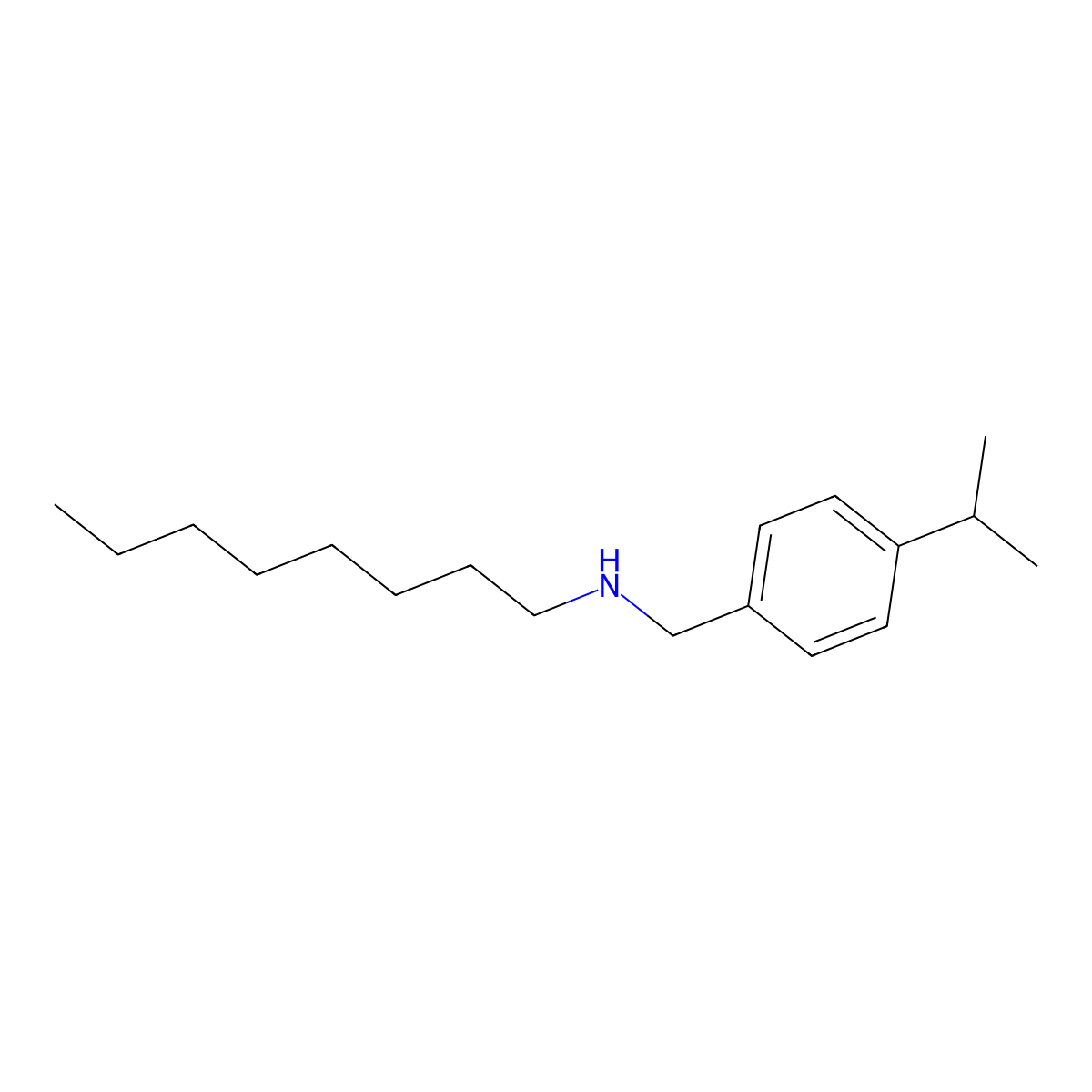 Benzylamine, p-isopropyl-N-octyl- molecular structure, CAS 63991-64-0