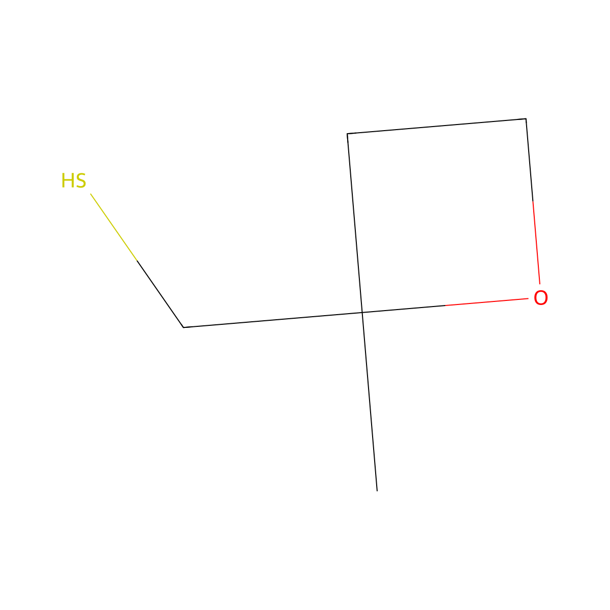 (2-Methyloxetan-2-yl)methanethiol molecular structure, CAS 63991-91-3