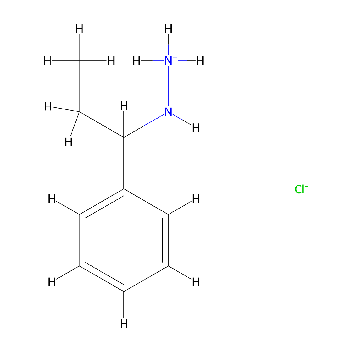 Hydrazine, (1-phenylpropyl)-, hydrochloride (1:1) molecular structure, CAS 63991-92-4