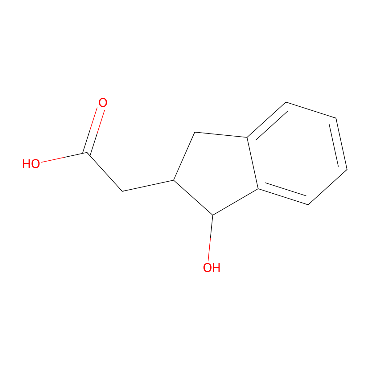1-Hydroxy-2-indanacetic acid molecular structure, CAS 63992-22-3