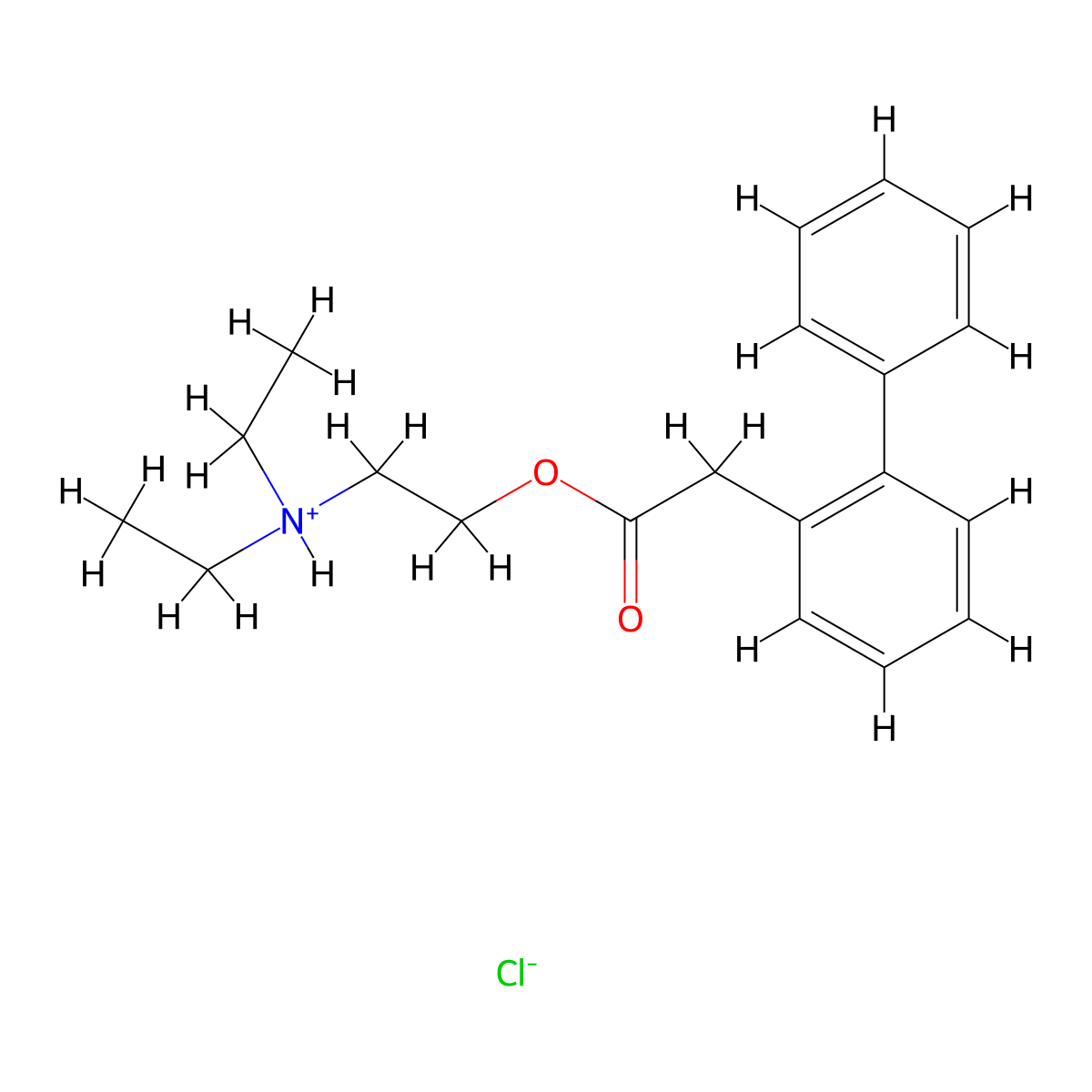 2-Biphenylacetic acid, 2-(diethylamino)ethyl ester, hydrochloride molecular structure, CAS 63992-32-5
