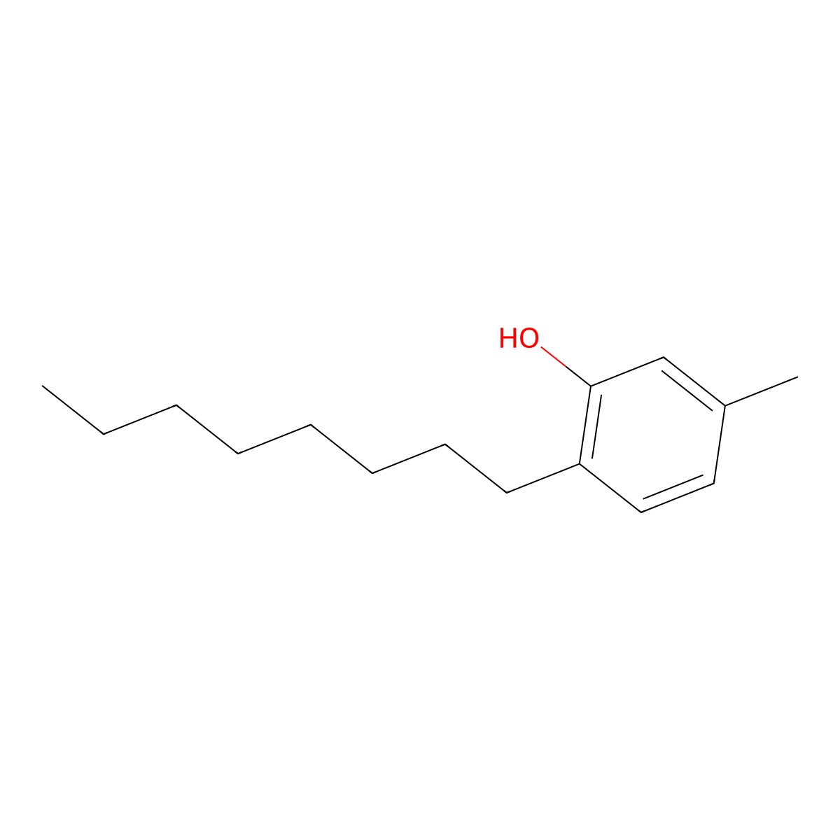 m-Cresol, 6-octyl- molecular structure, CAS 63992-50-7