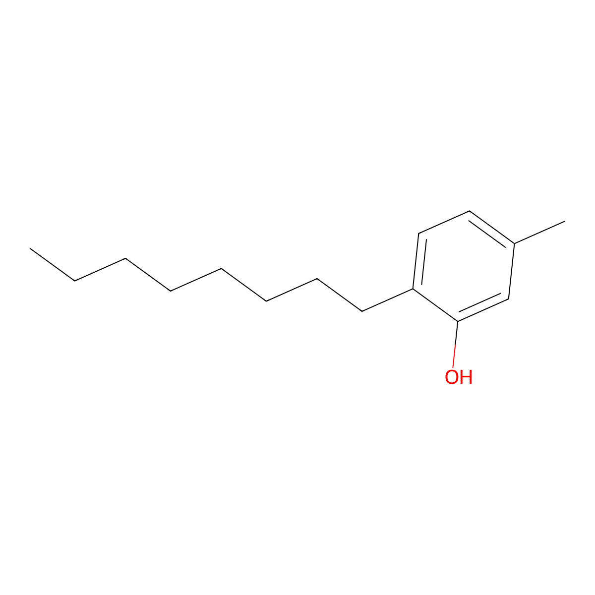 m-Cresol, 6-octyl- molecular structure, CAS 63992-50-7