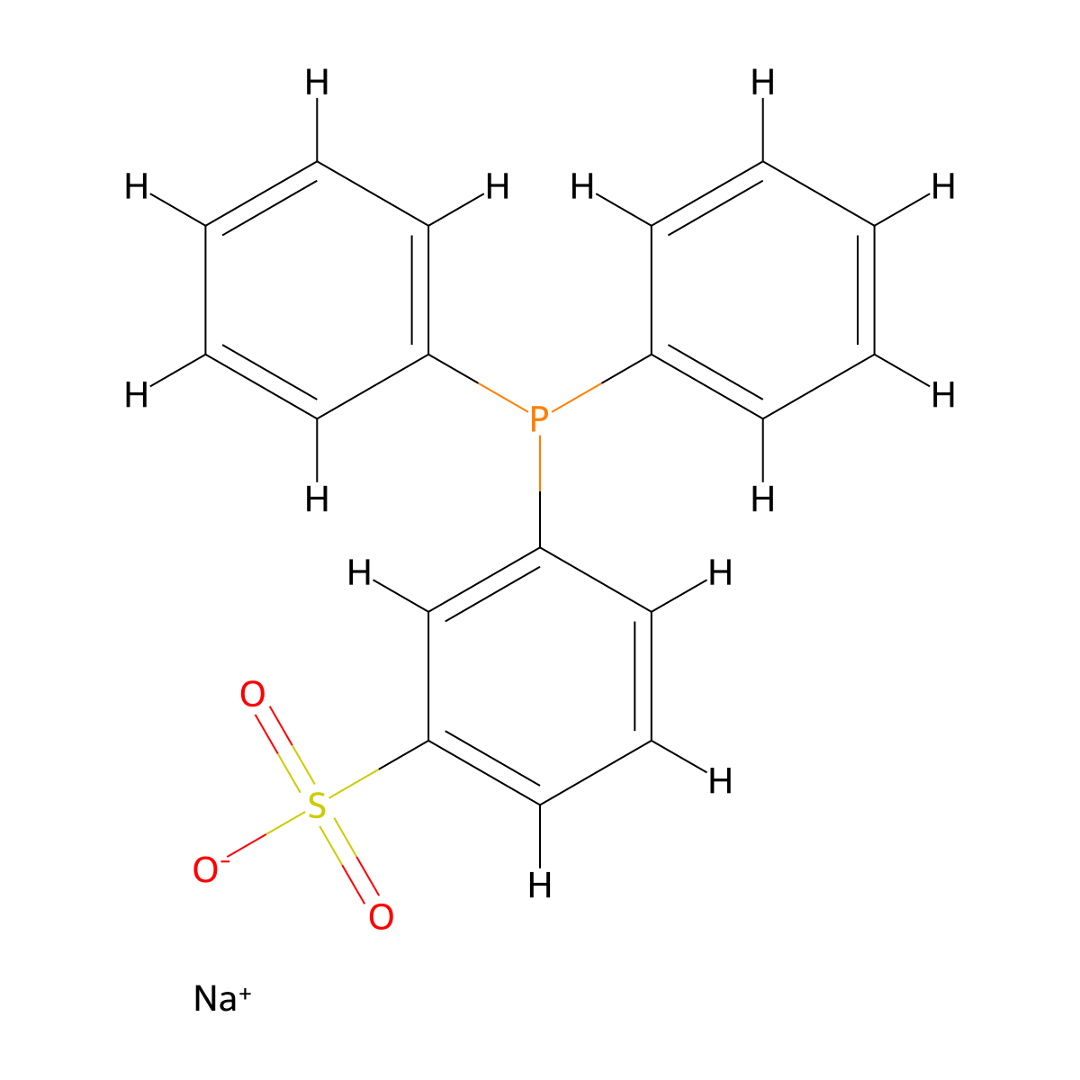 sodium 3-diphenylphosphanylbenzenesulfonate molecular structure, CAS 63995-75-5