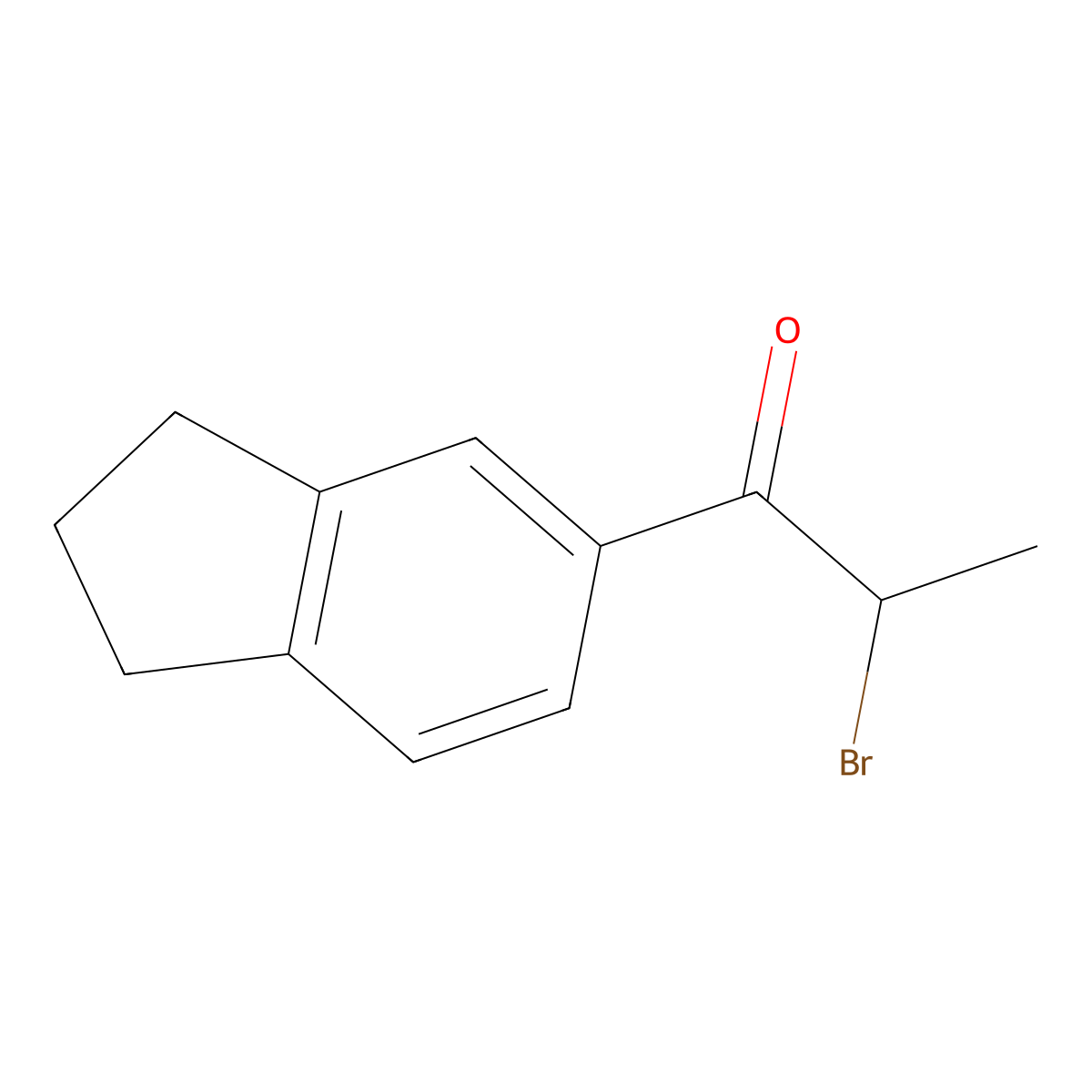 2-bromo-1-(2,3-dihydro-1H-inden-5-yl)propan-1-one molecular structure, CAS 63998-59-4