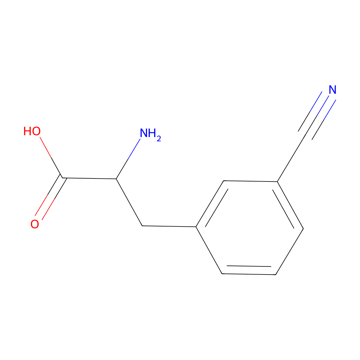 2-Amino-3-(3-cyano-phenyl)-propionic acid molecular structure, CAS 63999-80-4