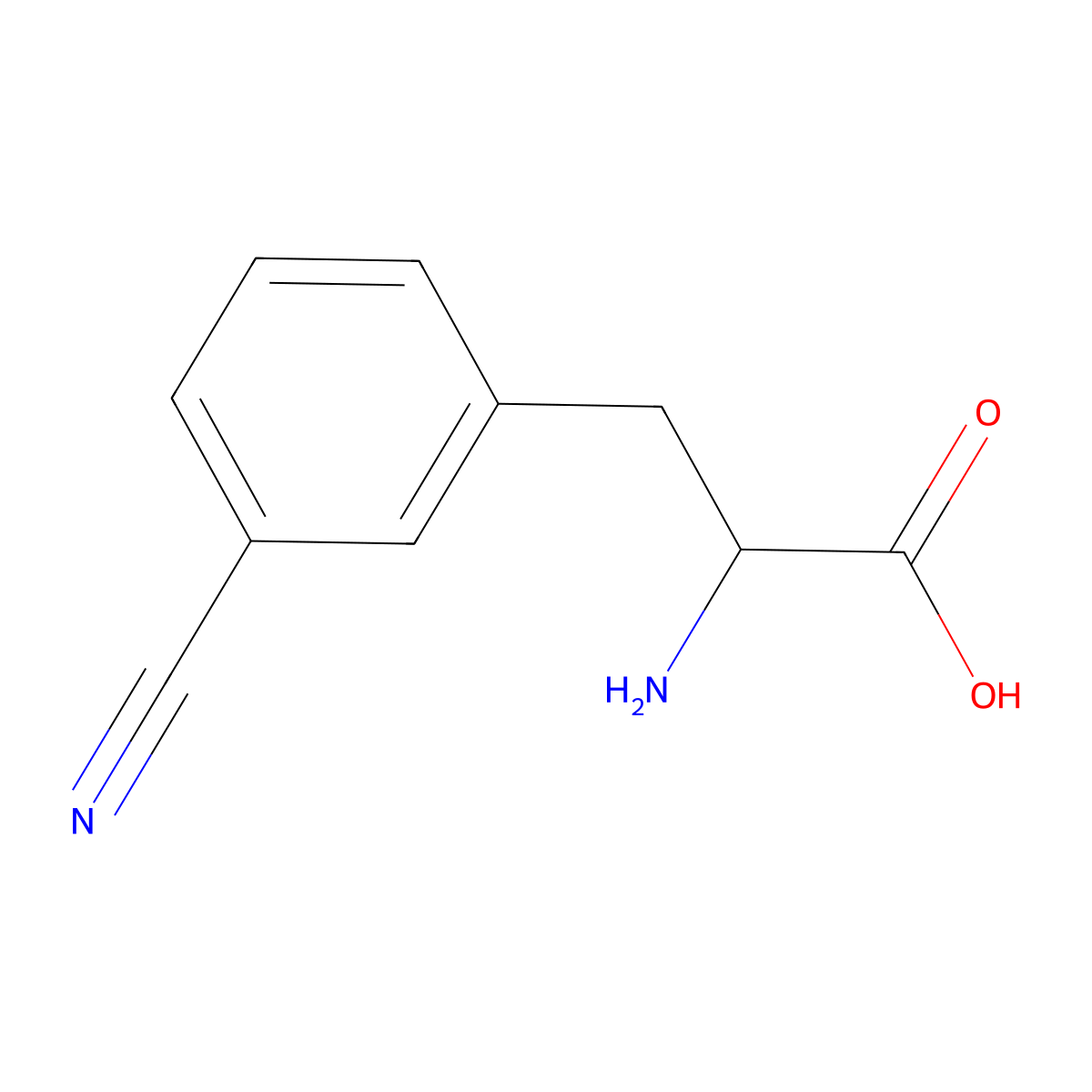 2-Amino-3-(3-cyano-phenyl)-propionic acid molecular structure, CAS 63999-80-4