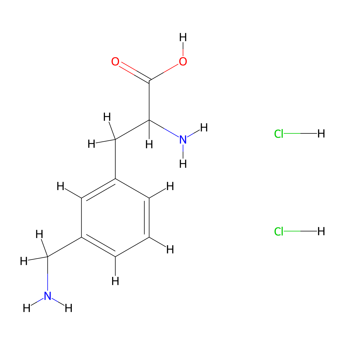 2-Amino-3-[3-(aminomethyl)phenyl]propanoic acid dihydrochloride molecular structure, CAS 63999-89-3