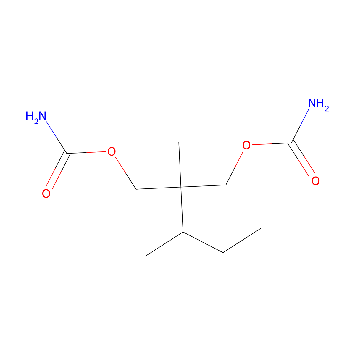 Mebutamate molecular structure, CAS 64-55-1
