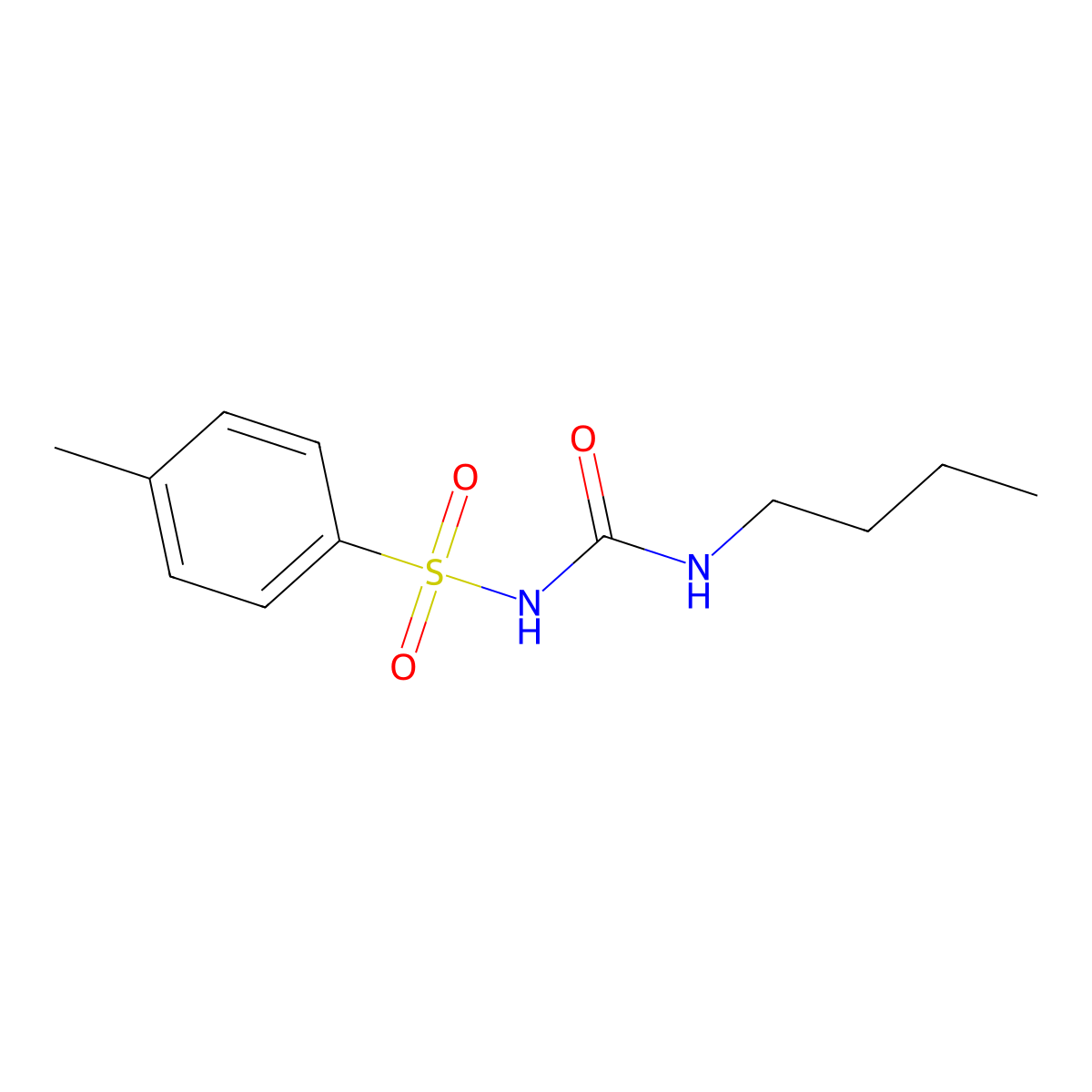 Tolbutamide molecular structure, CAS 64-77-7