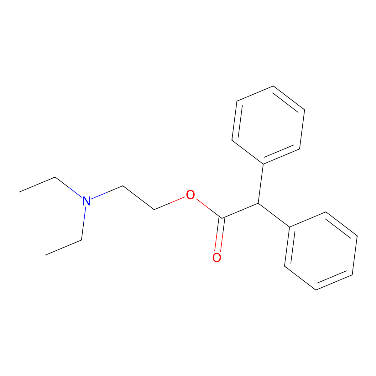 Adiphenine molecular structure, CAS 64-95-9