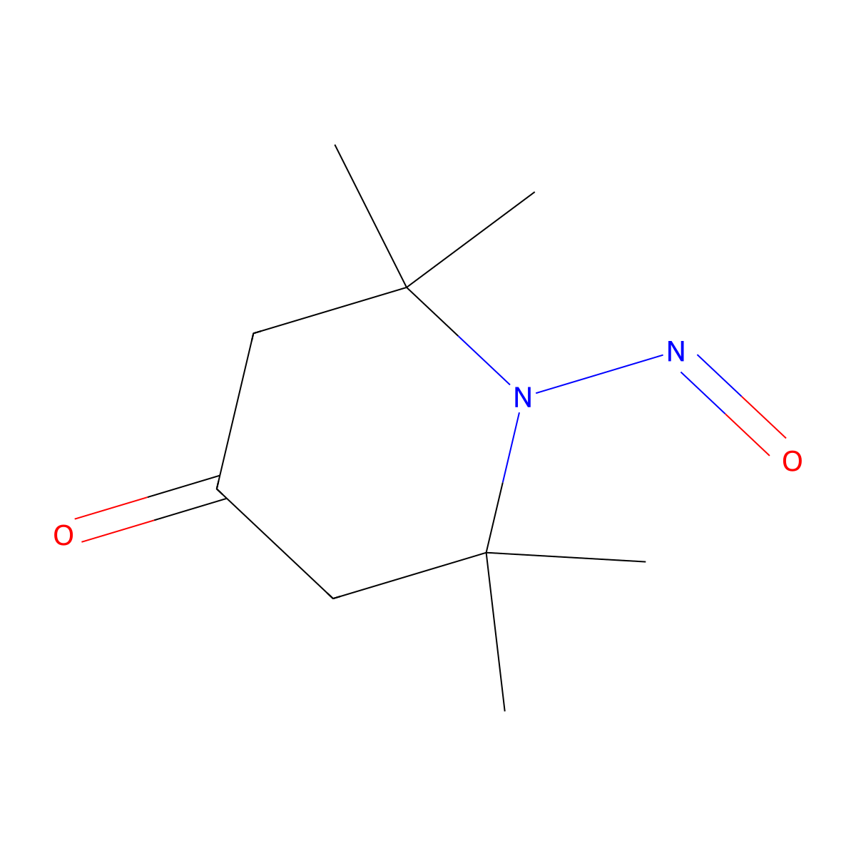 2,2,6,6-Tetramethyl-1-nitroso-4-piperidone molecular structure, CAS 640-01-7