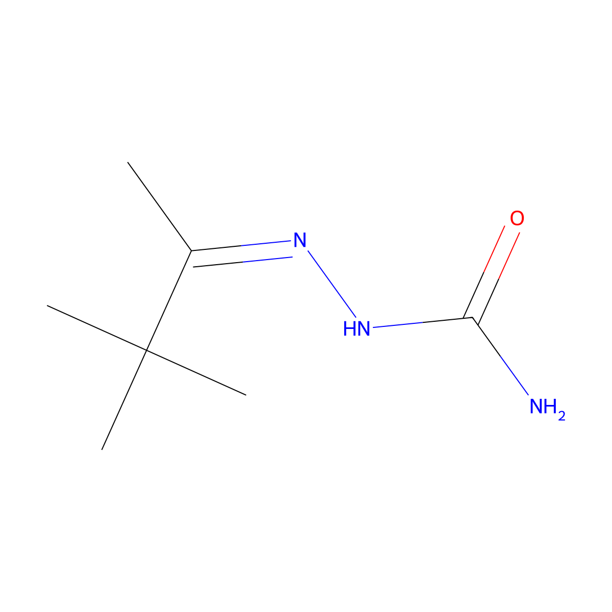 Pinacolone Semicarbazone molecular structure, CAS 640-64-2