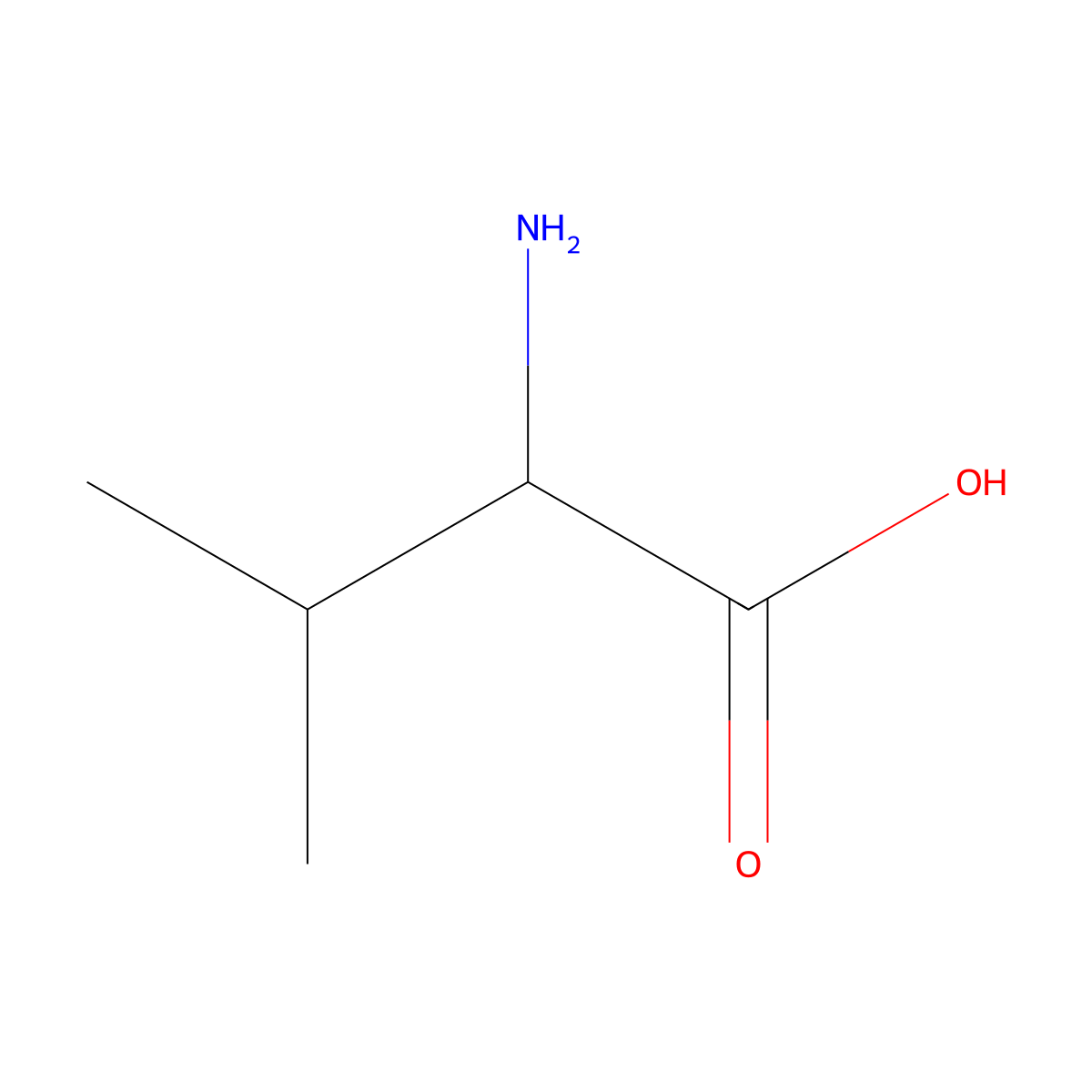 D-Valine molecular structure, CAS 640-68-6