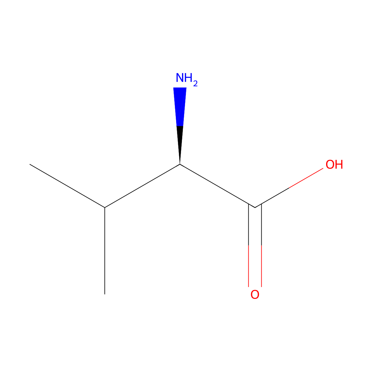D-Valine molecular structure, CAS 640-68-6