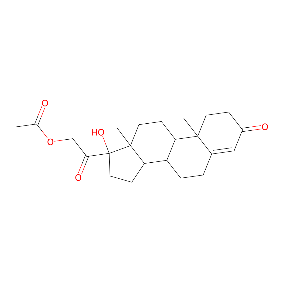11-Deoxycortisol 21-acetate molecular structure, CAS 640-87-9