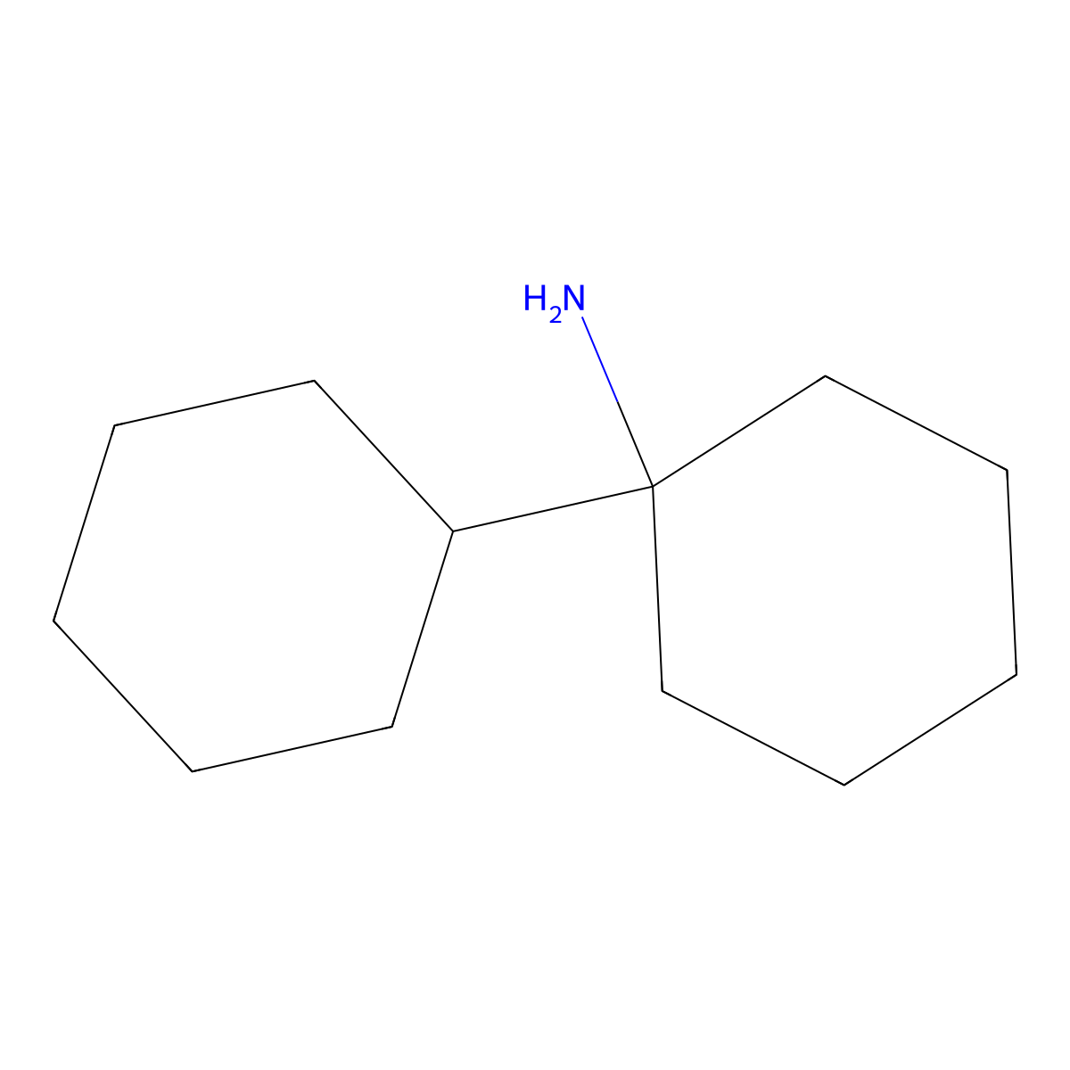 1-Cyclohexylcyclohexan-1-amine molecular structure, CAS 6400-54-0