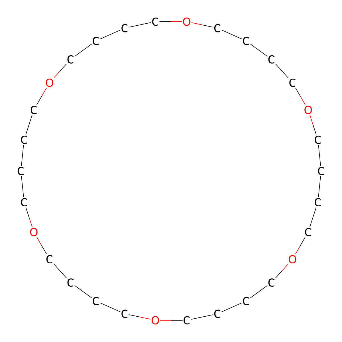 1,6,11,16,21,26-Hexaoxacyclotriacontane molecular structure, CAS 64001-05-4