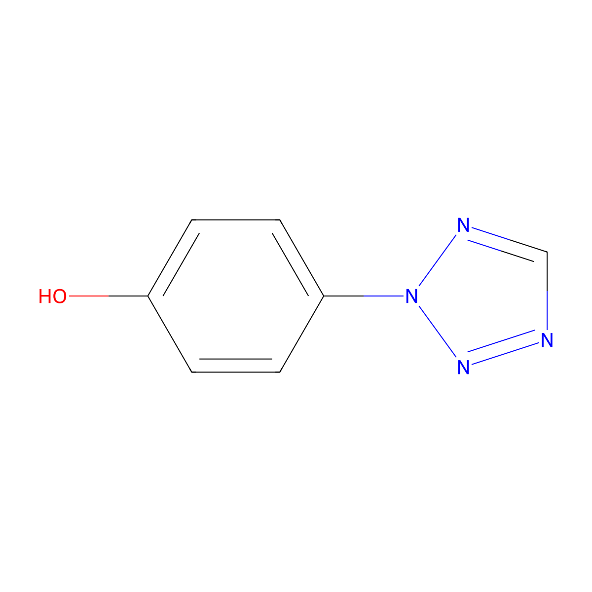 4-(2H-Tetrazol-2-yl)phenol molecular structure, CAS 64001-12-3