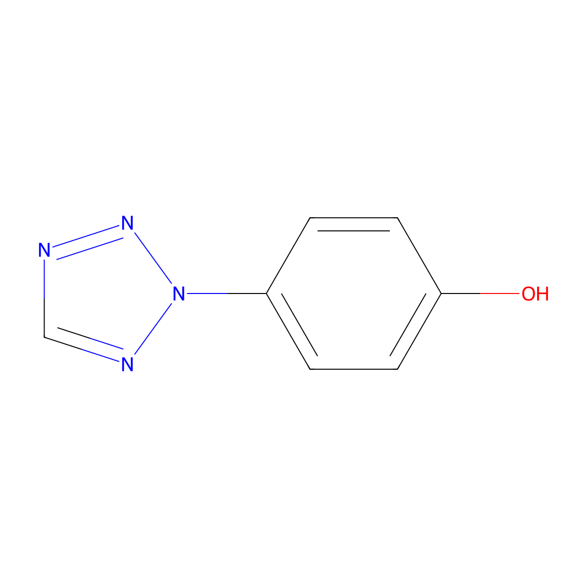 4-(2H-Tetrazol-2-yl)phenol molecular structure, CAS 64001-12-3
