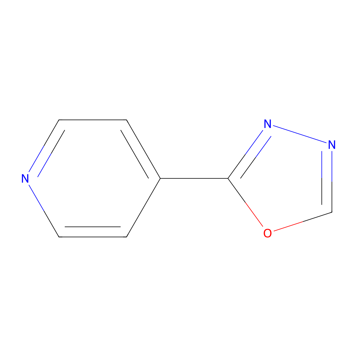 4-(1,3,4-Oxadiazol-2-yl)pyridine molecular structure, CAS 64001-70-3