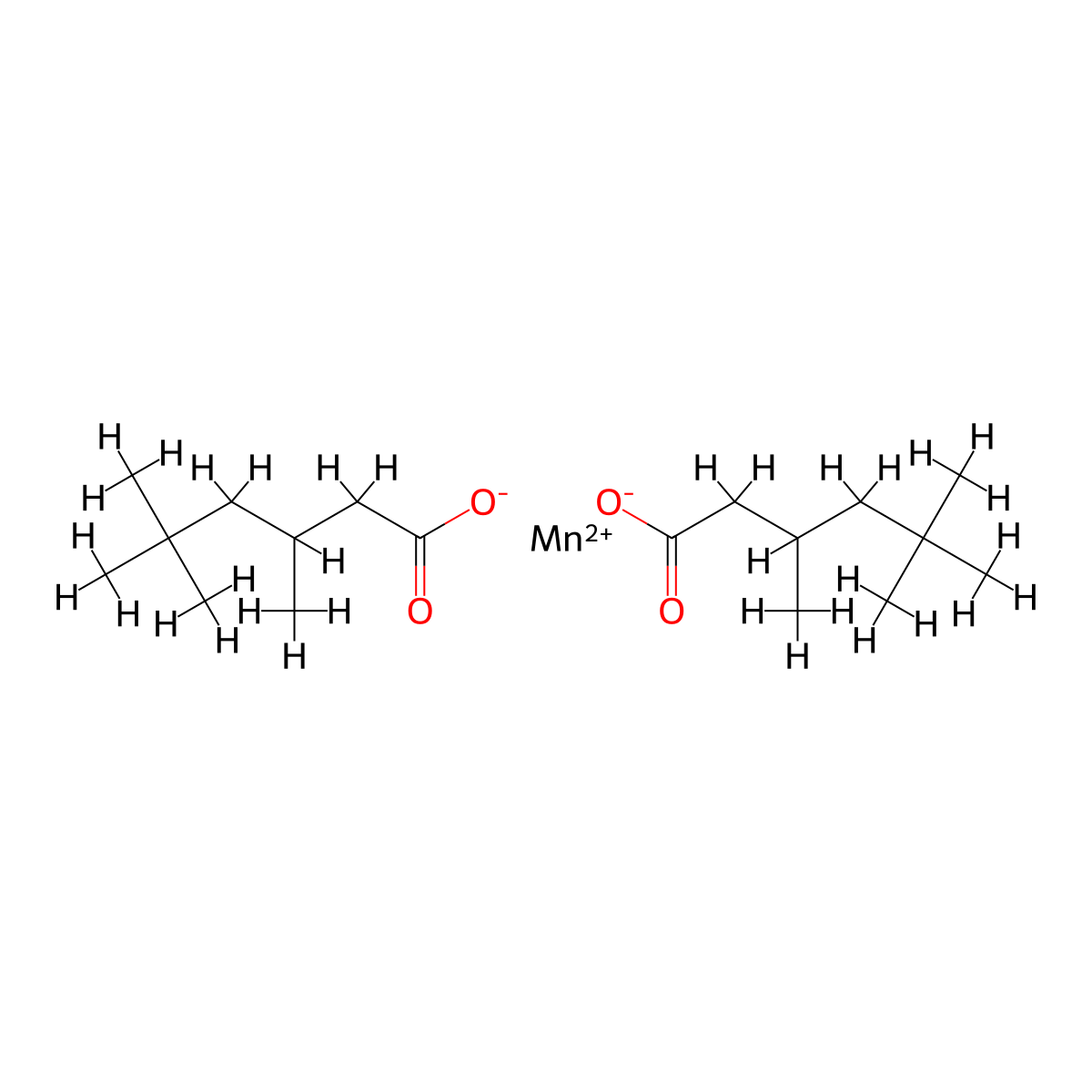 Hexanoic acid, 3,5,5-trimethyl-, manganese(2+) salt (2:1) molecular structure, CAS 64002-83-1