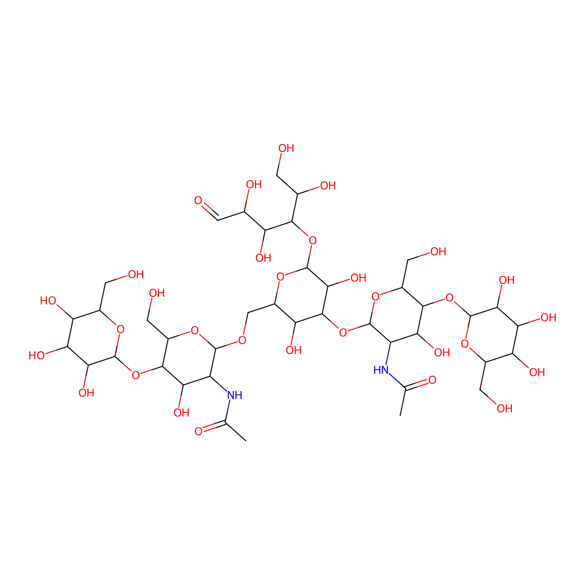 Galb4GlcNAcb3[Galb4GlcNAcb6]Galb4Glc molecular structure, CAS 64003-52-7