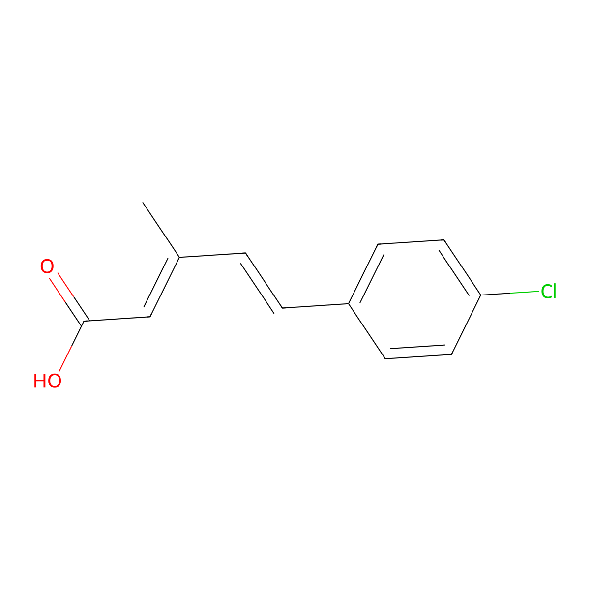 5-(4-Chlorophenyl)-3-methylpenta-2,4-dienoic acid molecular structure, CAS 64003-74-3