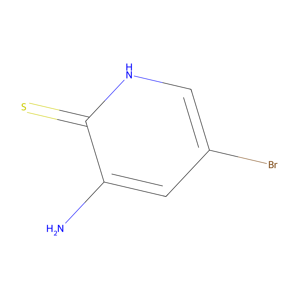 3-Amino-5-bromo-1,2-dihydropyridine-2-thione molecular structure, CAS 64007-61-0