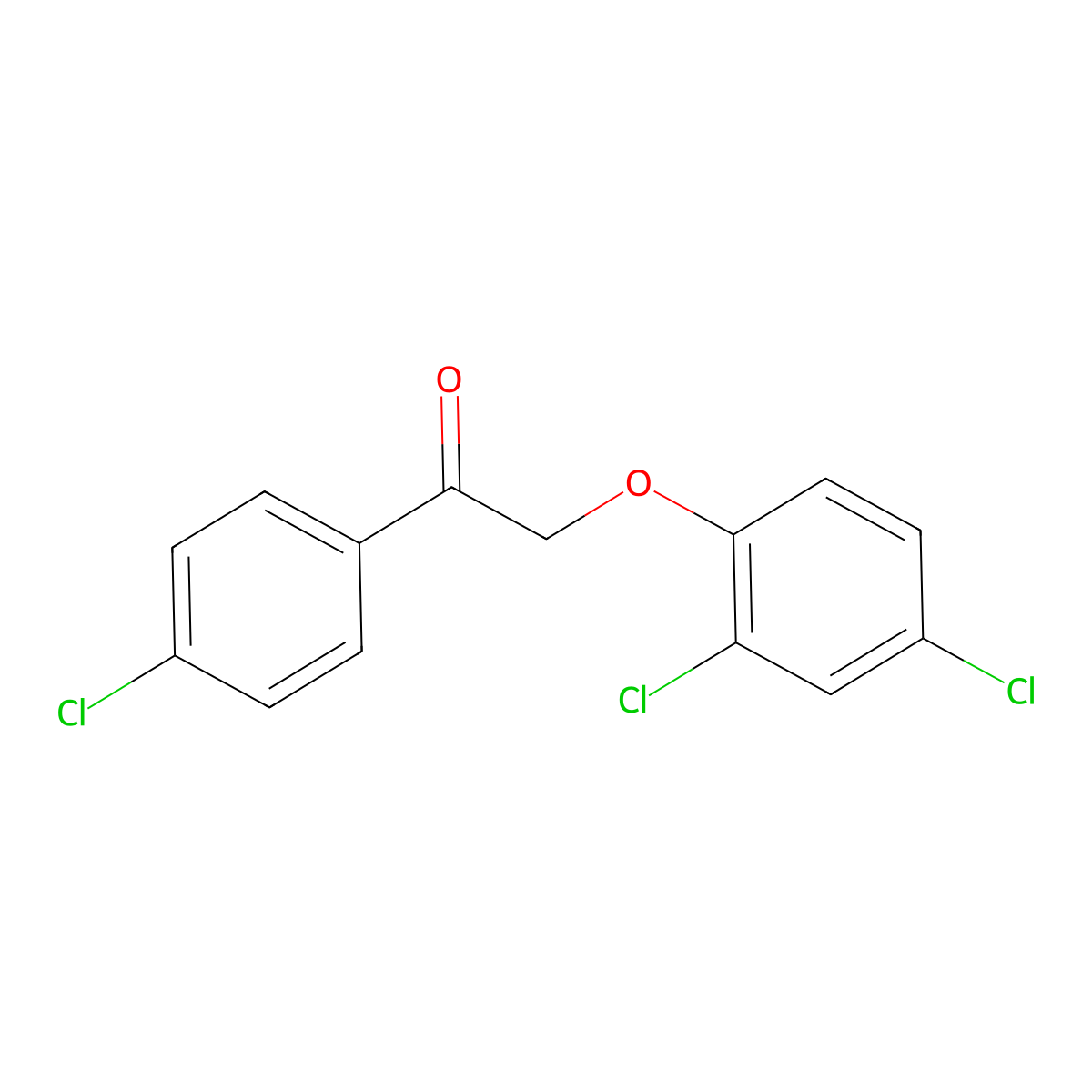 1-(4-Chlorophenyl)-2-(2,4-dichlorophenoxy)ethanone molecular structure, CAS 64009-06-9