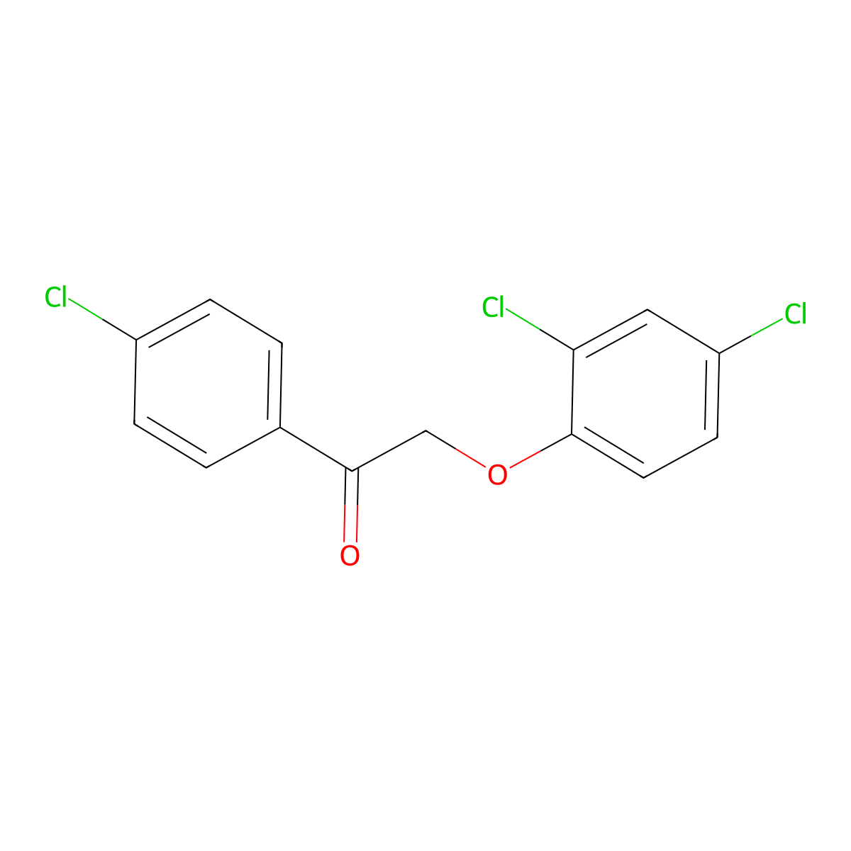 1-(4-Chlorophenyl)-2-(2,4-dichlorophenoxy)ethanone molecular structure, CAS 64009-06-9